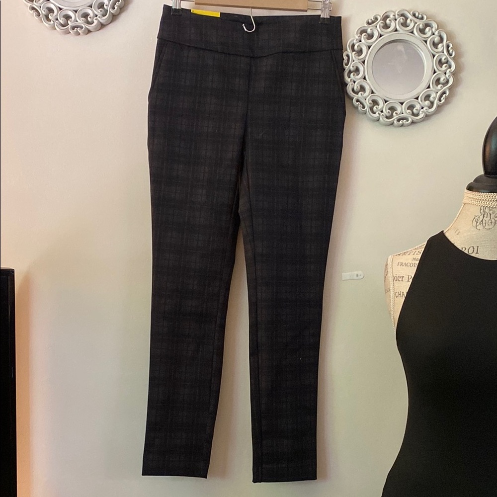 Dalia Black Plaid Cropped Pants